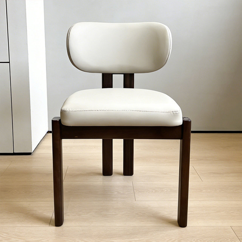 Chaise d'appoint blanche à dossier bas (ensemble de 2)
