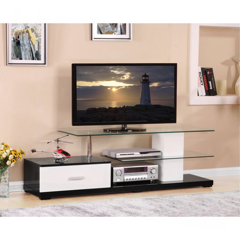 Meuble télé polyvalent rectangulaire avec plusieurs options de rangement pour votre divertissement