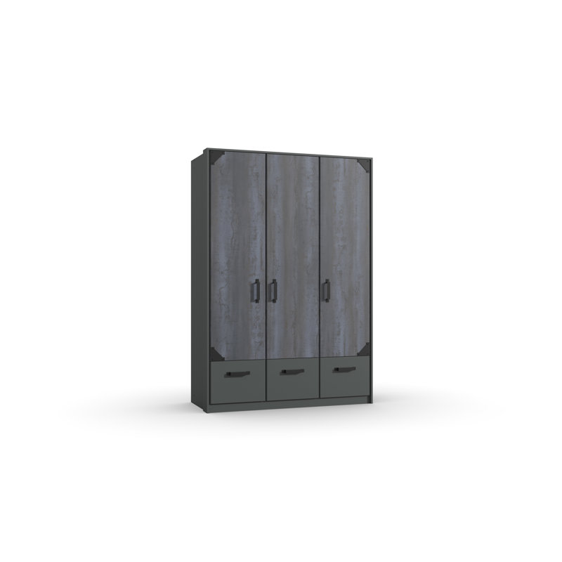 Osawatomie 3 Door Manufactured Wood Wardrobe