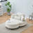 Corduroy sofa with 2 throw pillows-114312685