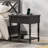 Solid Wood Nightstand With Drawer, Open Shelf, 2 Power Outlets, 1 USB Port, and 1 Type-C Port-415519452