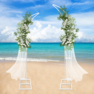 2 PCS Curved Steel Wedding Arched Stand Bracket Backdrops & Signs