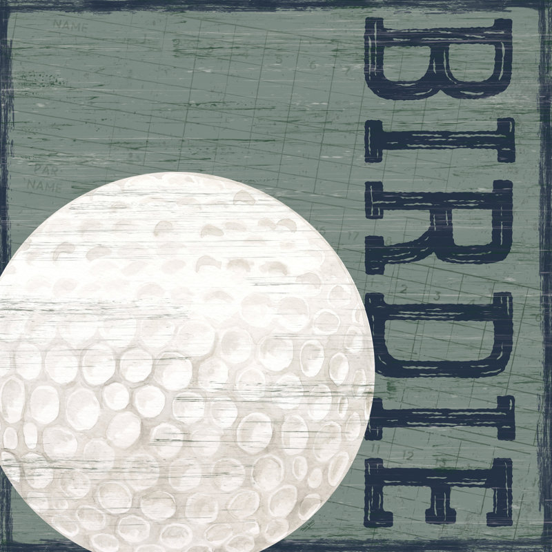 Eyra " Golf Days Neutral XIII-Birdie " by Tara Reed, 12'' H x 12'' W  x 1.25" D