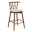 Tabouret de bar d'intérieur en bois avec revêtement beige (ensemble de 2)-1887593877