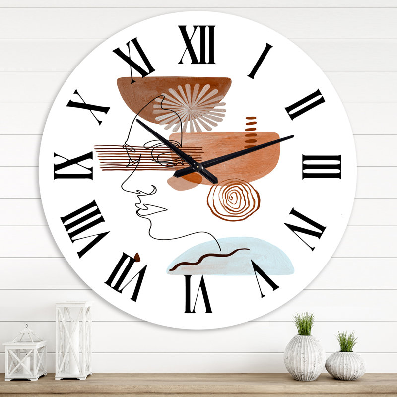 Minimal Compositions of Abstract faces II - Horloge murale moderne, Grand