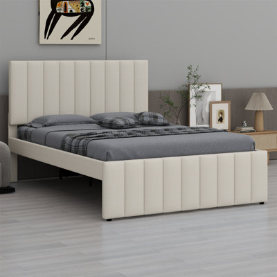 Upholstered Platform Bed With Trundle And 3 Drawers