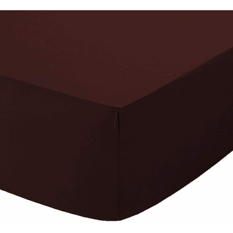 Agam Percale Fitted Sheet, Super King (6'), Chocolate