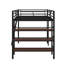 Lit mezzanine double en métal avec tablettes et bureau-648486884