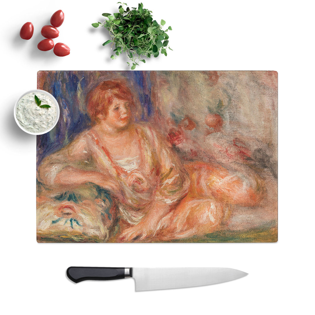 Andree in Pink by Pierre-Auguste Renoir Chopping Board