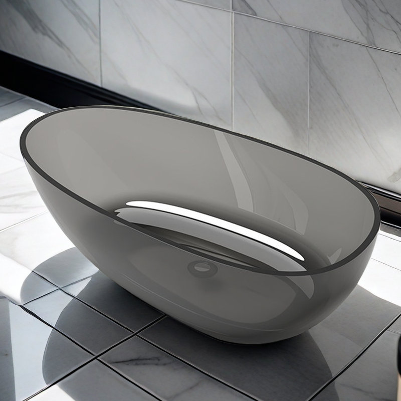 59.06'' W 21.26'' H Tub & Shower Kit, Black