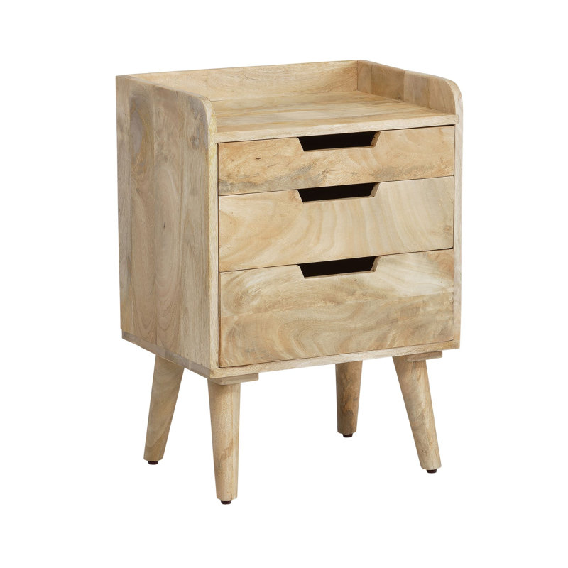 33cm W Solid Wood Bedside Table
