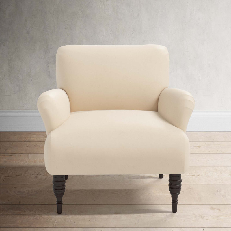 Allura Upholstered Armchair, Classic Pearl Performance Velvet