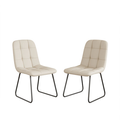 Chaises de salle à manger de cuisine moderne, chaises d'appoint rembourrées (2 chaises)