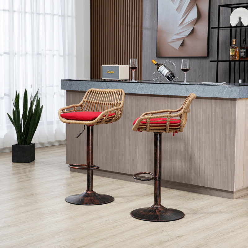 Deux tabourets de bar, tabourets de bar pivotants, chaises à hauteur de comptoir réglable pour la cuisine, la salle à manger, tabouret de bar moderne pour la maison