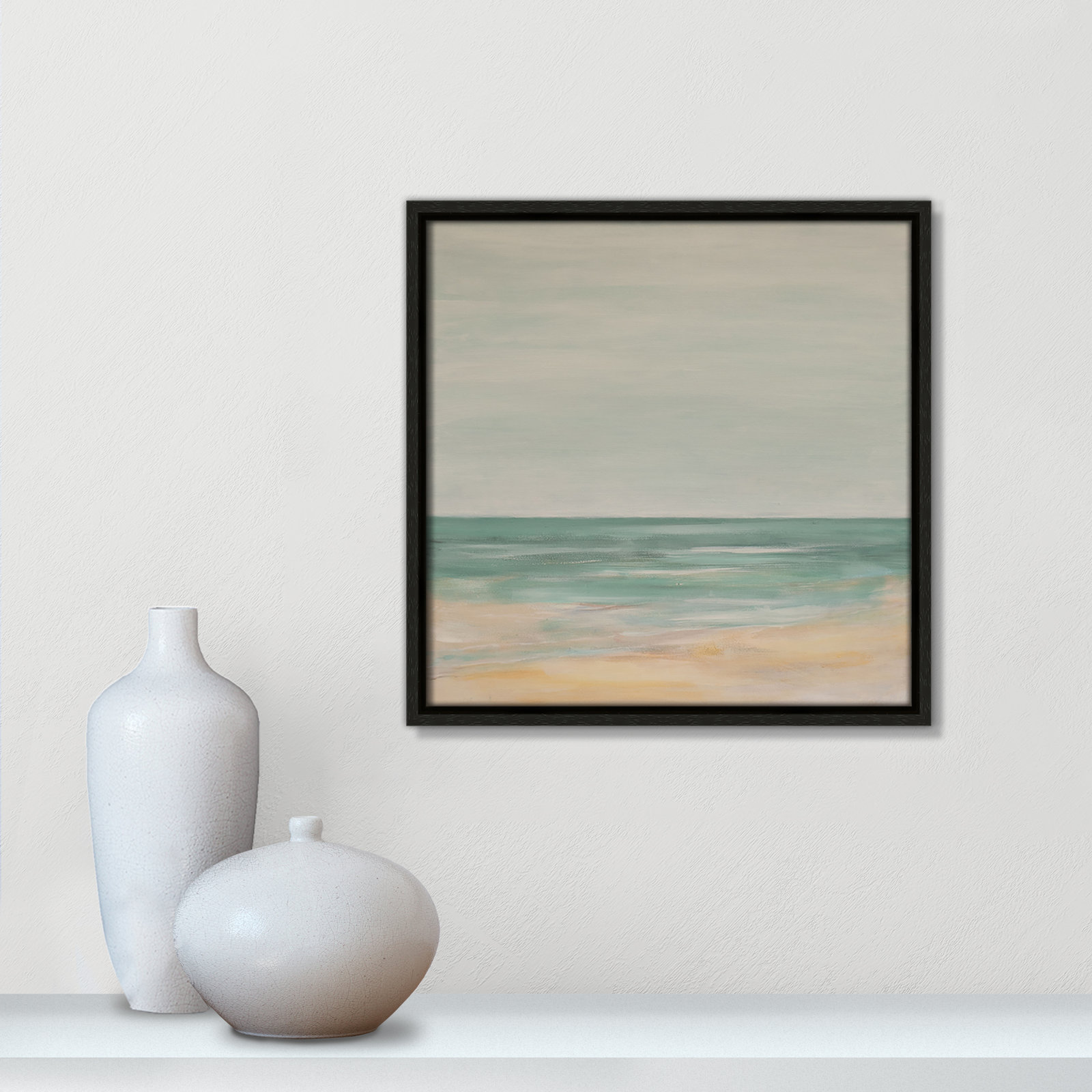 Horizon Print by S.H. Khan, Espresso, 13.5" H x 13.5" W