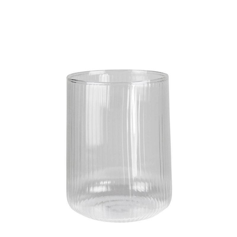 Jolie Ribbed Low Ball, Glass  12 Oz Capacity