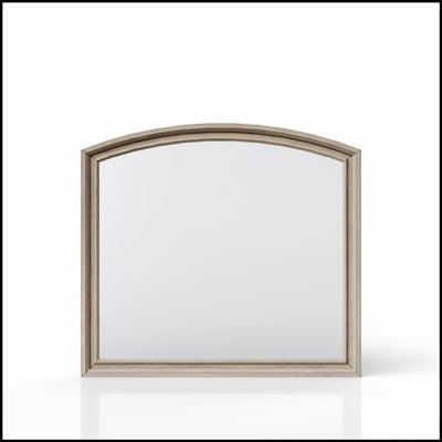 Miroir gris antique avec cadre de 44 pouces de large, design élégant et intemporel pour rehausser la chambre à coucher