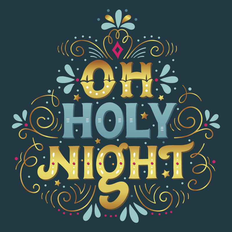 Christmas Hand Lettering by Julia_Henze - Wrapped Canvas Print, 122cm H x 122cm W