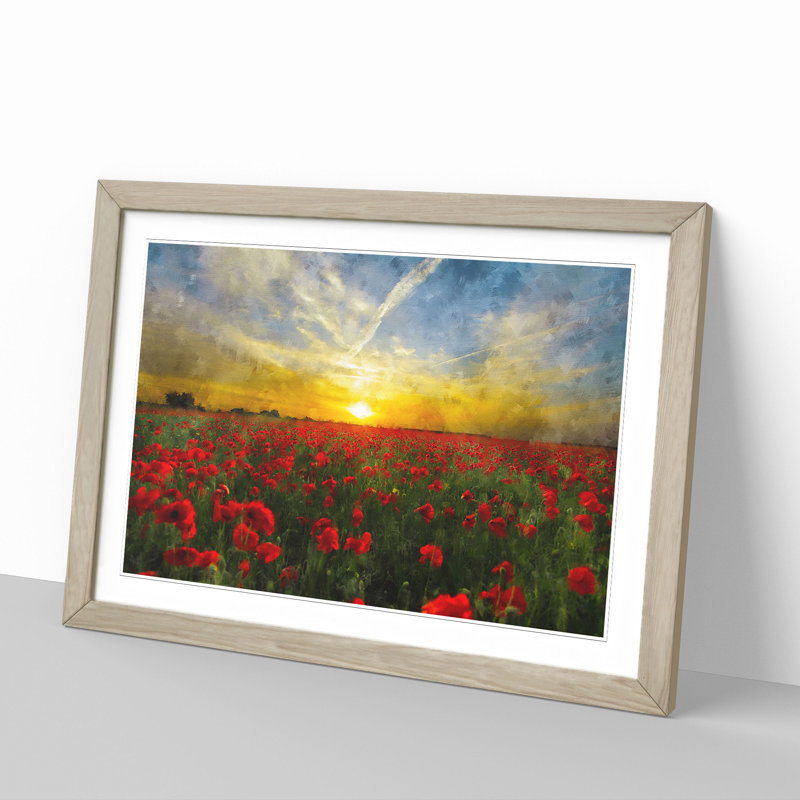 Field of Poppies Vol.3 - Framed Print, 48cm H x 65cm W x 2cm D, Oak Framed