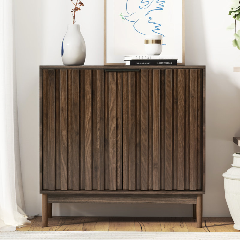 Grazyna Fluted 2-Door Sideboard, Dark Brown