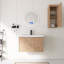 Ensemble de meuble-lavabo mural 30 po avec lavabo en résine et armoire murale-1868560797