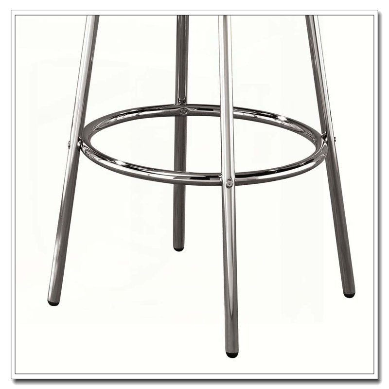 Table de bar ronde noire et chromée, Noir