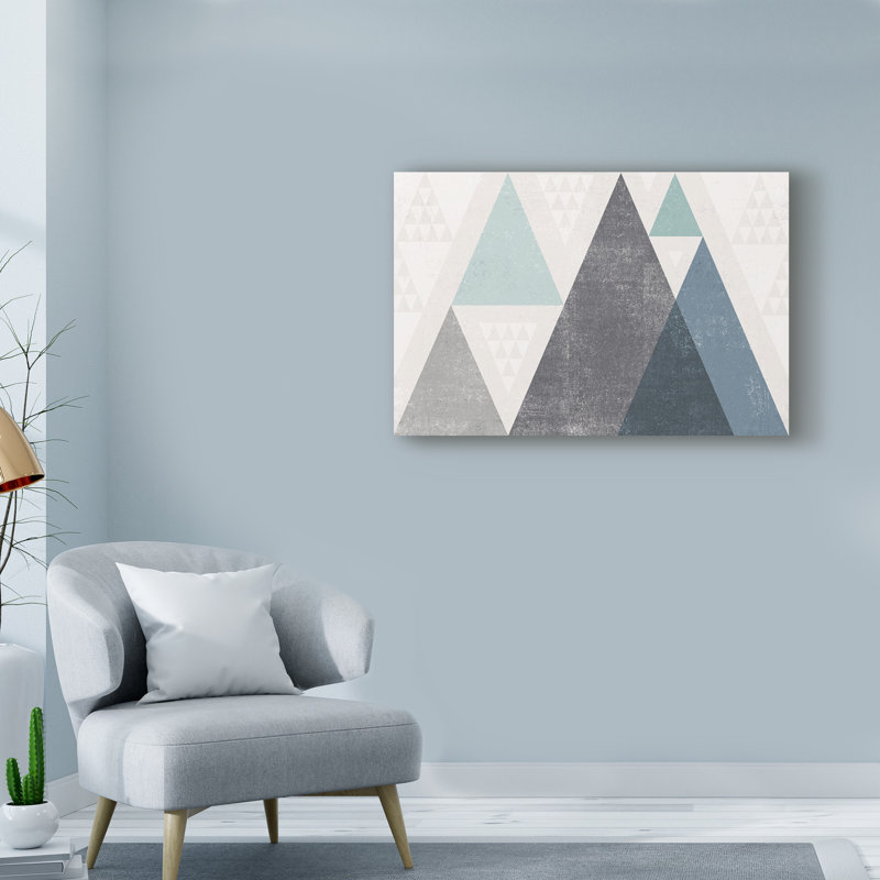 Art sur toile Guarani «Mod Triangles I Blue», H 30 po x l 47 po x P 2 po