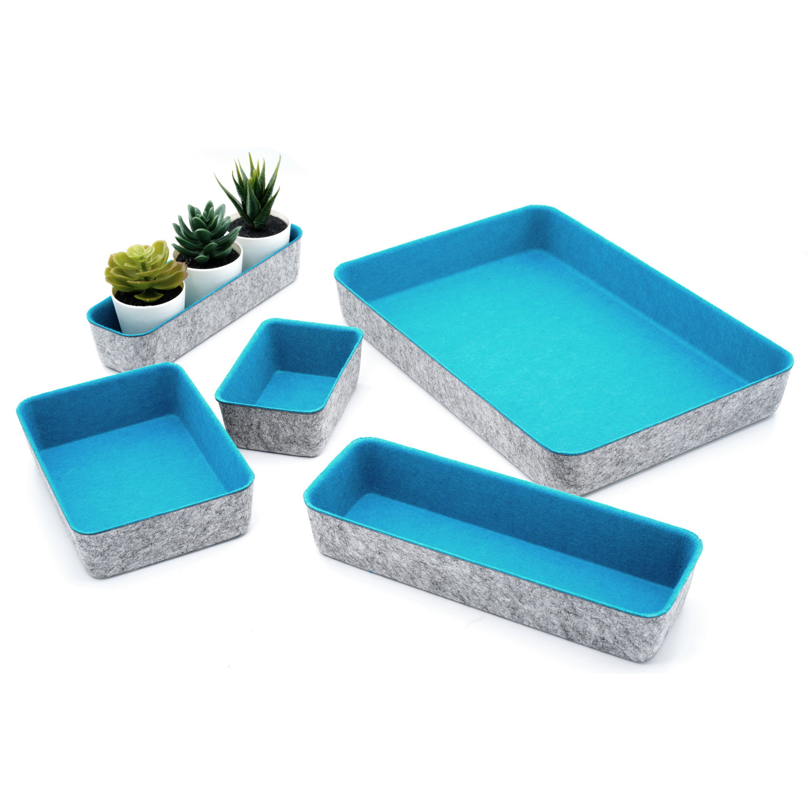 Office Drawer Organizer, Turquoise
