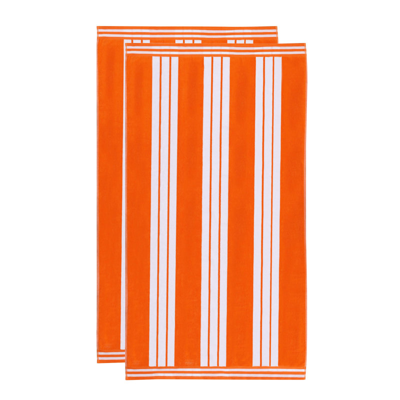 Serviette de plage Chira, Orange, Serviette de plage - paquet de 2