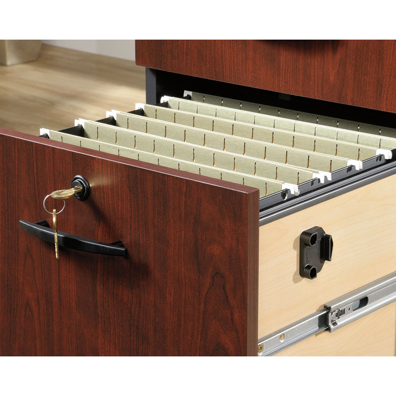 Classic Cherry Mobile 3-Drawer Legal File Pedestal with Lock