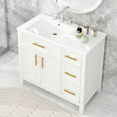 Batdorf 36'' Single Bathroom Vanity with Ceramic Top