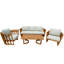 5-Piece Acacia Wood Modular Outdoor Sofa Set
