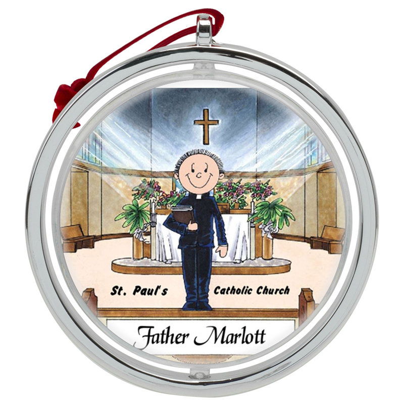 Ornement de Noël personnalisable prêtre à double face mâle, Oui