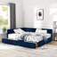 Grand lit capitonné avec rangement capitonné, cadre de canapé-lit avec dossier et accoudoirs confortables, grand lit pour chambre à coucher, salon-118093998-118093997