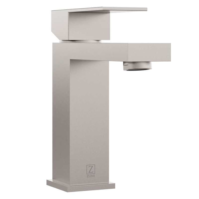 Robinet pour salle de bain à poignée simple ZLINE Palisades, Nickel brossé