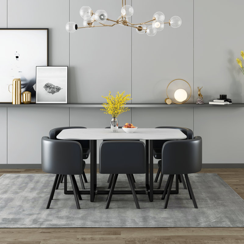 Greeley Dining Table Set, Black