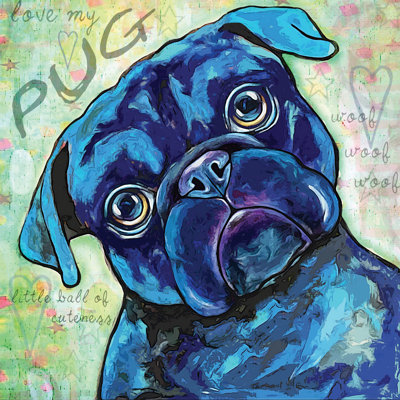 " Black Pug " by Stephanie Gerace