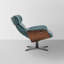 Genuine Leather Reclining Swivel Chair And Ottoman-1105981794