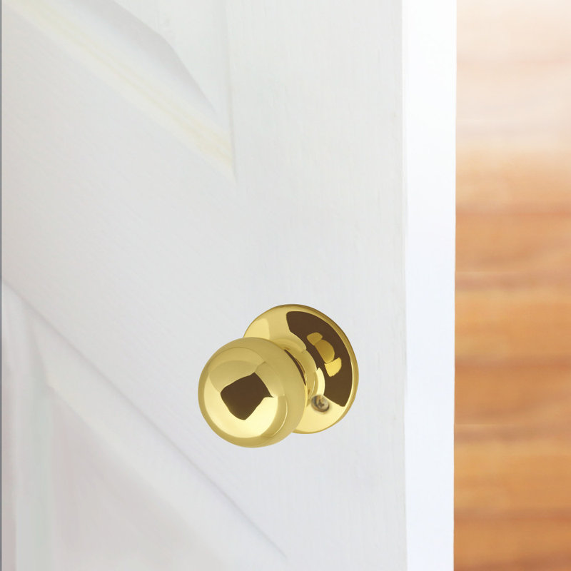 Ball Polished Brass Dummy Door Knob, Polished Brass