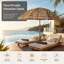Parasol de patio en chaume de 8 pi Tiki, parasol de paille de style hawaïen tropical avec inclinaison et bouton-poussoir, cadre en acier inoxydable, abat-jour extérieur portable pour la cour, la piscine, la plage et le jardin