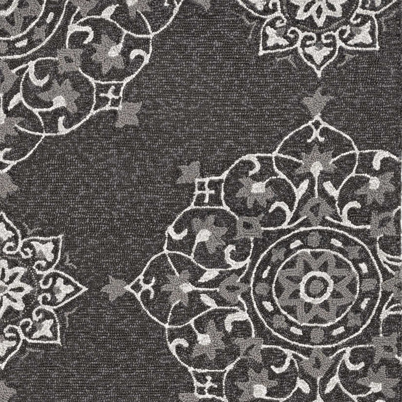 Tapis gris anthracite touffeté à la main Vernie