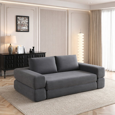 Canapé-lit convertible de 81 po, matelas de lit futon pliable avec coussins 3 en 1