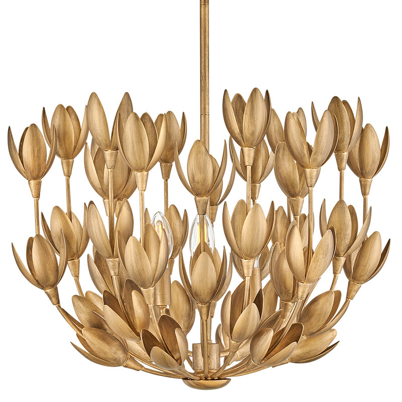 Flora 3 - Light Pendant, Burnished Gold