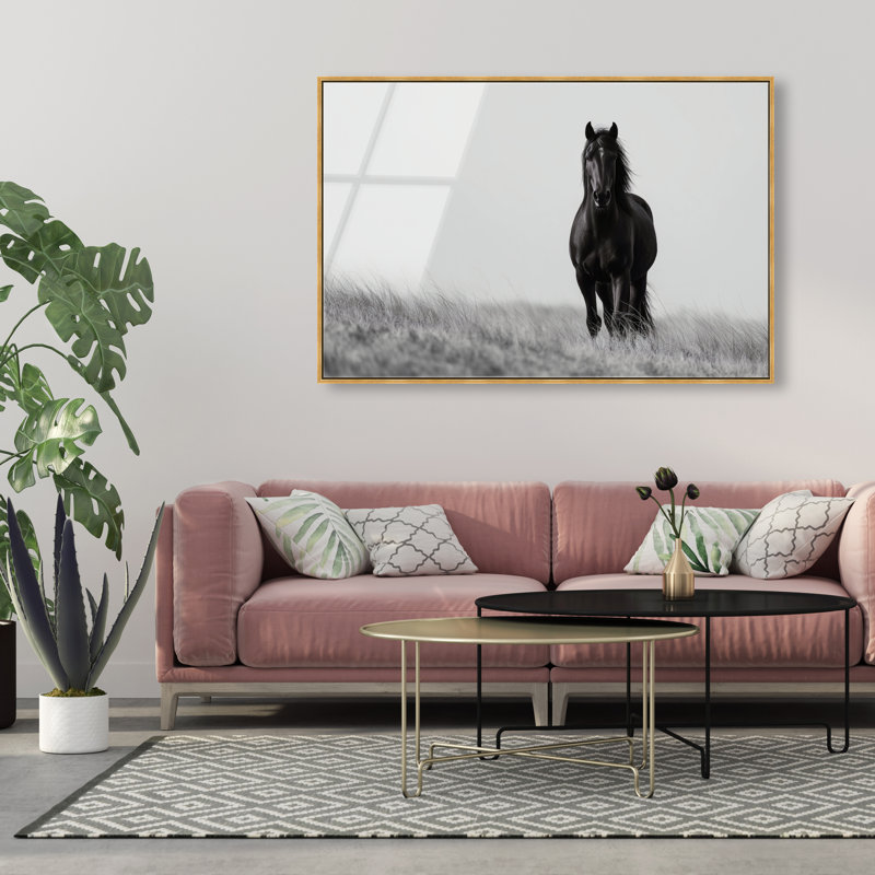 Lone Stallion I Print, 37" H x 55" W, Gold Floater Frame