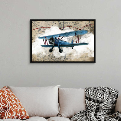 Biplane 1-impression d’art graphique sur toile