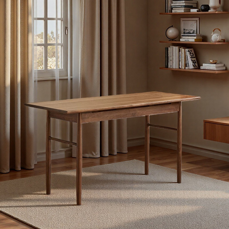 Bureau en bois de noyer massif de haute qualité, H 29,52 po x l 62,99 po x P 27,55 po