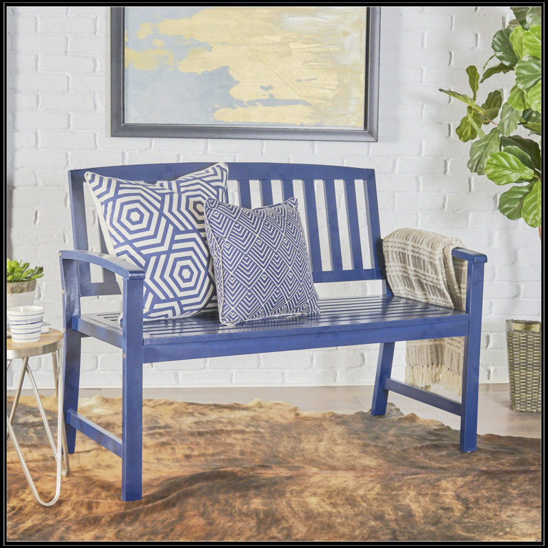 Farmhouse Wood Bench, Blue