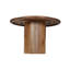 48" Brown Solid Wood Pedestal Base Round Top Dining Table