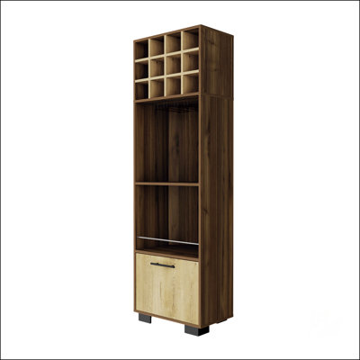 12-Bottle 2-Shelf 1-Drawer Bar Cabinet