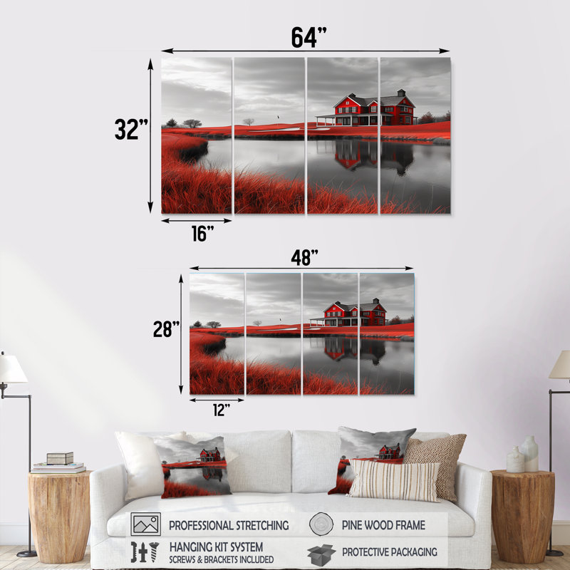 Heatherton - Barn Canvas Wall Art Set, 28" H x 48" W